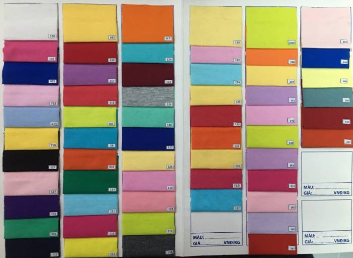 Mẫu vải cotton 100% màu sắc đa dạng có thêm nhiều sự lựa chọn