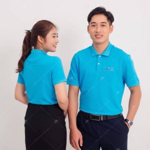 áo polo đồng phục công ty Dell màu xanh