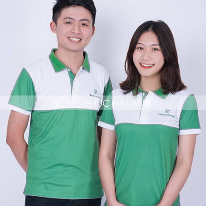 Mẫu áo polo đồng phục ngân hàng Vietcombank cho nhân viên nam nữ