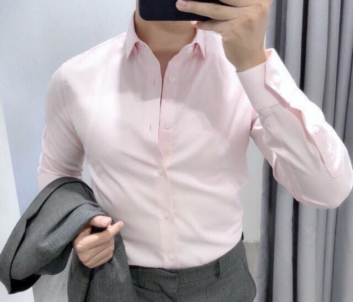Đồng phục công sở áo sơ mi nam màu tím nhạt