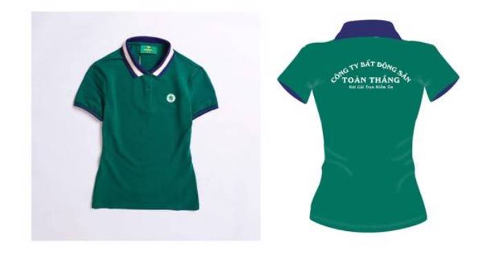 Mẫu áo đồng phục công ty màu xanh lá cây của công ty Toàn Thắng.