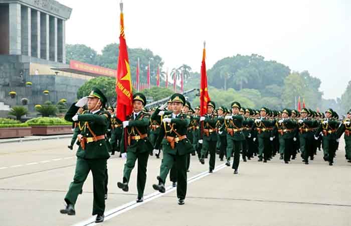 Quân phục bộ đội biên phòng trong lễ duyệt binh