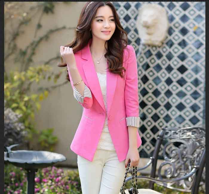 Mẫu vest trơn dài màu hồng nữ tính