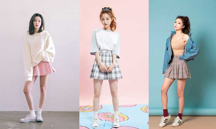Chân váy ngắn phối áo công sở Hàn Quốc trẻ trung