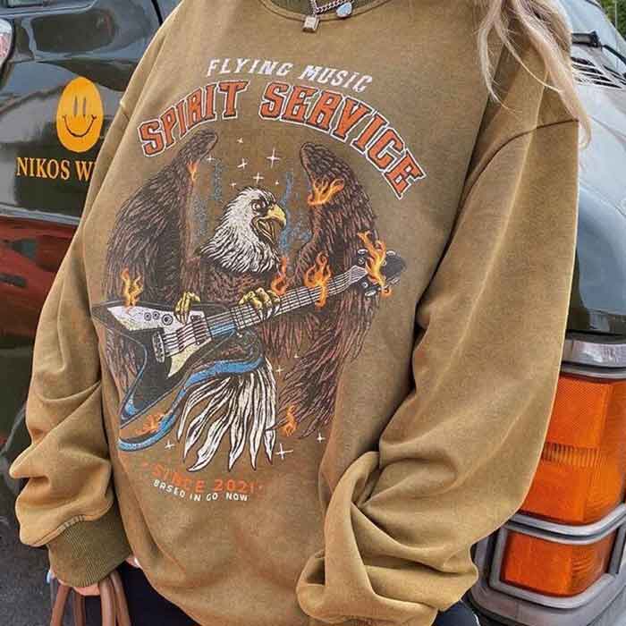 Áo hoodie in hình đại bàng dân đùa Bắc Mỹ