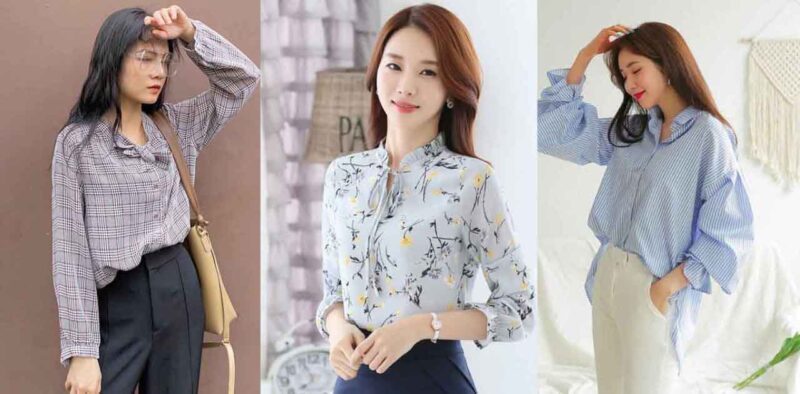 Top 9+ áo sơ mi nữ dài tay công sở đẹp cách điệu kiểu Hàn Quốc