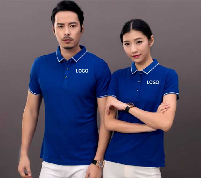 Mẫu áo đồng phục công ty màu xanh dương
