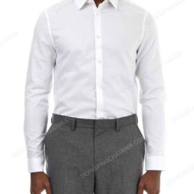 Đồng phục áo sơ mi nam công sở trắng cotton cao cấp