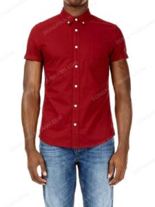 Đồng phục áo sơ mi nam công sở Oxford túi đỏ