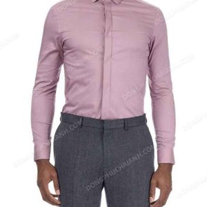 Đồng phục áo sơ mi nam công sở cổ nhọn màu hồng 100% cotton
