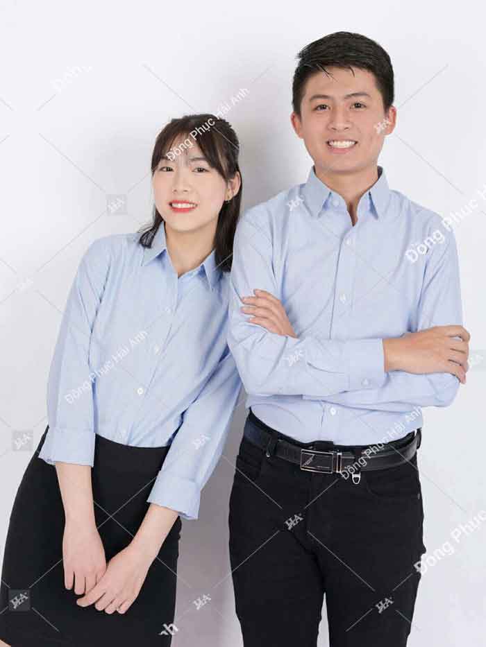 Đồng phục sơ mi nữ công sở dài tay phong cách Hàn Quốc
