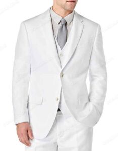 Đồng phục áo vest nam công sở dáng rộng trắng