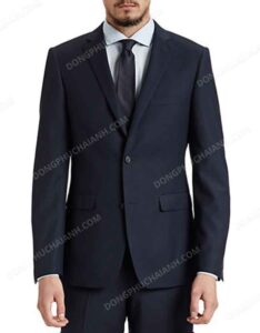 Đồng phục áo vest nam công sở dáng ôm xanh đen