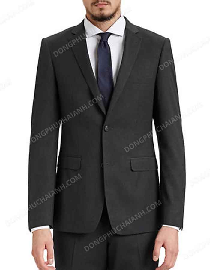 Đồng phục áo vest nam công sở đen thuần