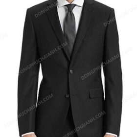 Đồng phục áo vest nam công sở dáng ôm đen