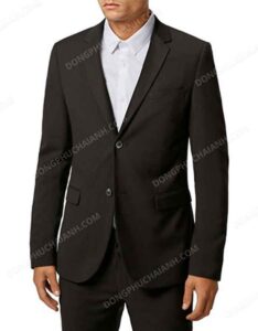 Đồng phục áo vest nam công sở màu đen chất Kaki