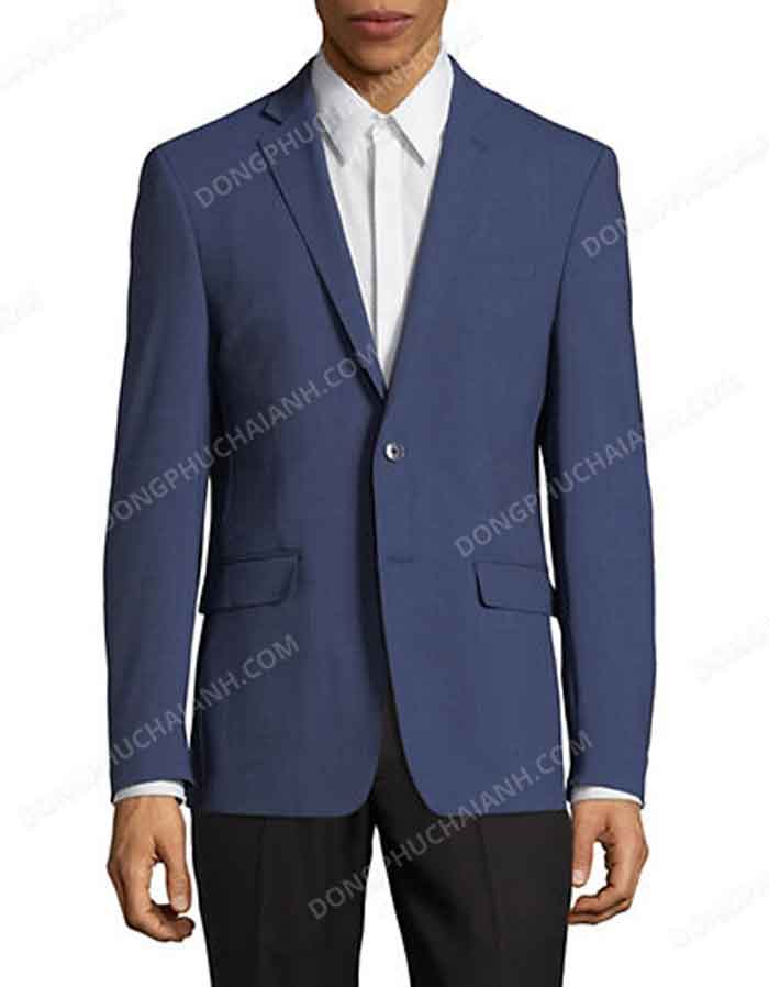 Đồng phục áo vest nam công sở xanh dương sang trọng