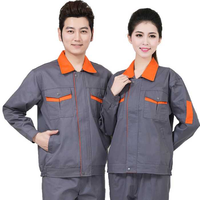 Bộ áo đồng phục màu xám ghi cho công nhân xây dựng nhã nhặn