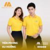 Áo polo đồng phục màu vàng chất liệu aircool- Đồng phục doanh nghiệp Hải Anh