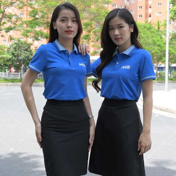 Áo thun đồng phục ngân hàng ACB màu xanh
