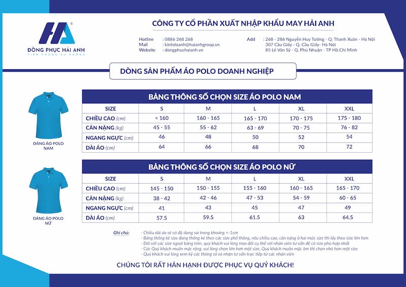 Với các mẫu áo thun lựa chọn size theo chiều cao và cân nặng giúp CBNV vietcombank có size hoàn hảo