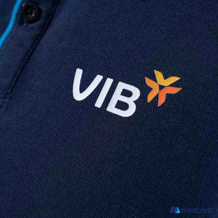 Mẫu áo VIB được Đồng phục Hải Anh áp dụng công nghệ in chuyển nhiệt cao cấp