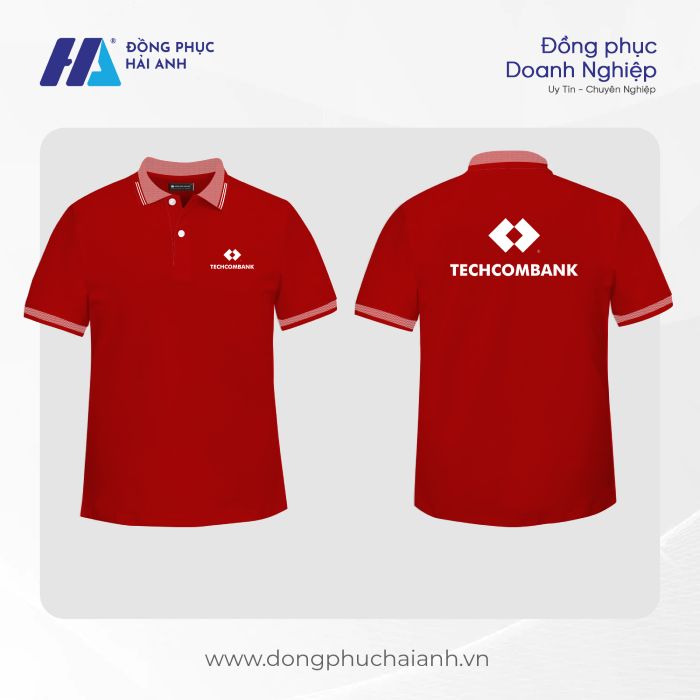 Công ty Hải Anh trực tiếp thiết kế và in áo đồng phục cho Ngân Hàng Techcombank