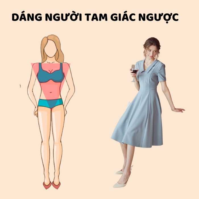 Váy dáng xoè giúp người có thân hình tam giác ngược cân đối tỉ lệ cơ thể