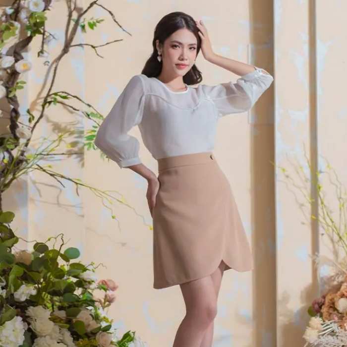 Chân váy Hàn Quốc màu pastel dịu dàng, trang nhã