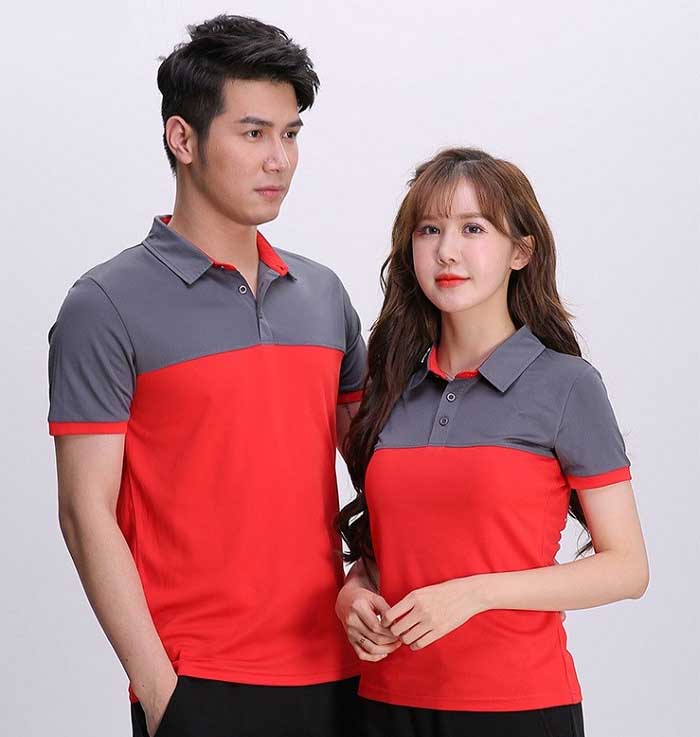 Sự kết hợp giữa màu đỏ và xám tạo nên sự thu hút cho bộ đồ công sở đến từ hiệu Dony
