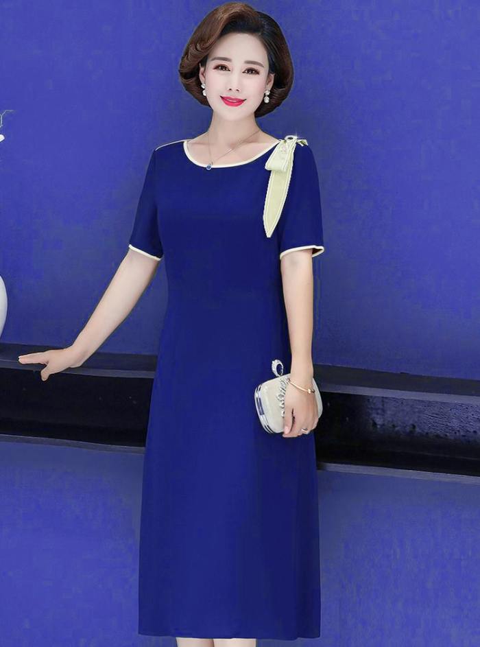 Giảm giá Đầm trung niên Hàn Quốc dáng xoè màu tím cao cấp sang trọng dự  tiệc  BeeCost