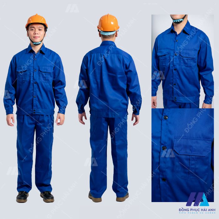 áo đồng phục công nhân màu xanh giá rẻ chất lượng