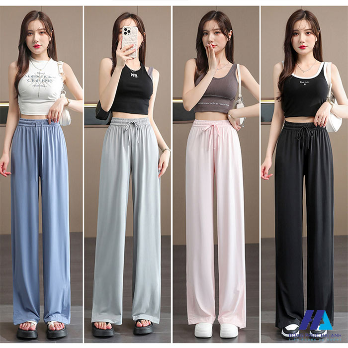 Sự kết hợp của áo croptop với quần ống rộng đa dạng phong cách