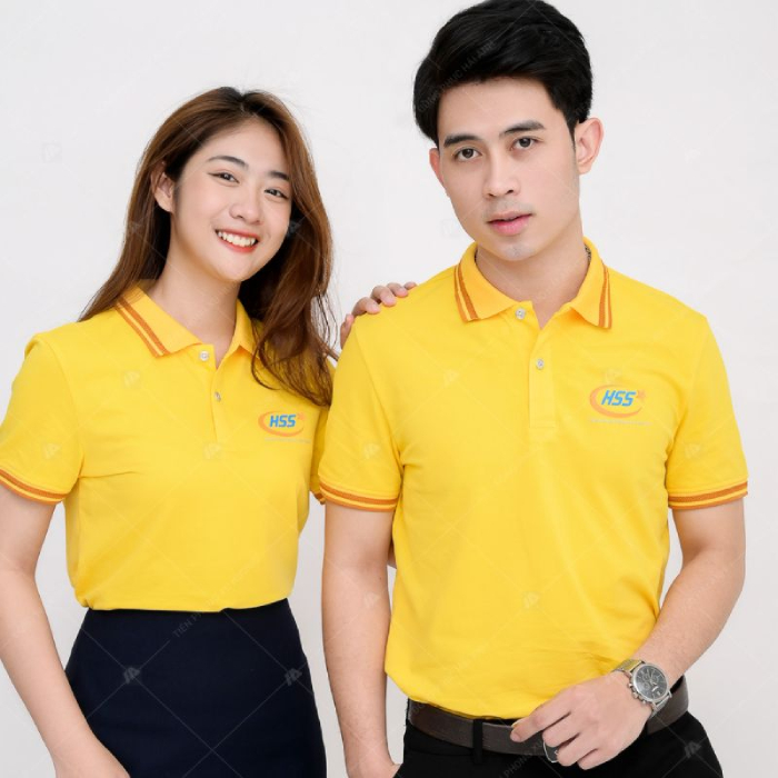 Áo phông polo đồng phục công ty màu vàng nổi bật