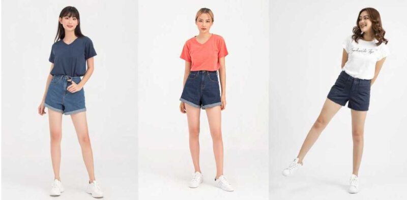 Top 15 cách phối quần short jean nữ lưng cao ống rộng cao cấp