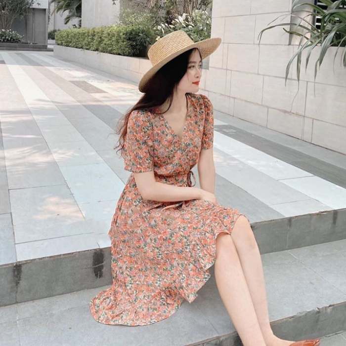 Váy hoa nhí kiểu dáng Hàn Quốc trẻ trung