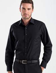 Black casual pants mix with a black uniform shirt