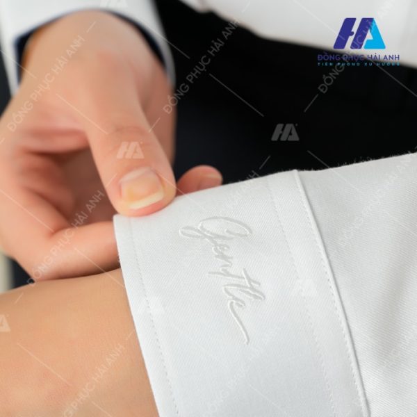 Thiết kế mẫu áo sơ mi đồng phục màu trắng dài tay Bắc Á Bank