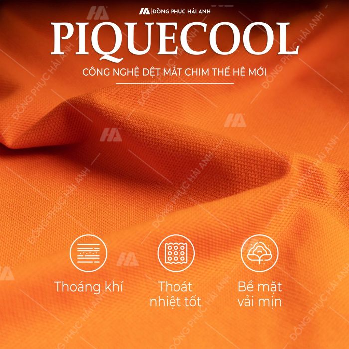 Khả năng thấm hút và thoát mồ hôi của vải PiqueCool cực tốt của đồng phục Hải Anh