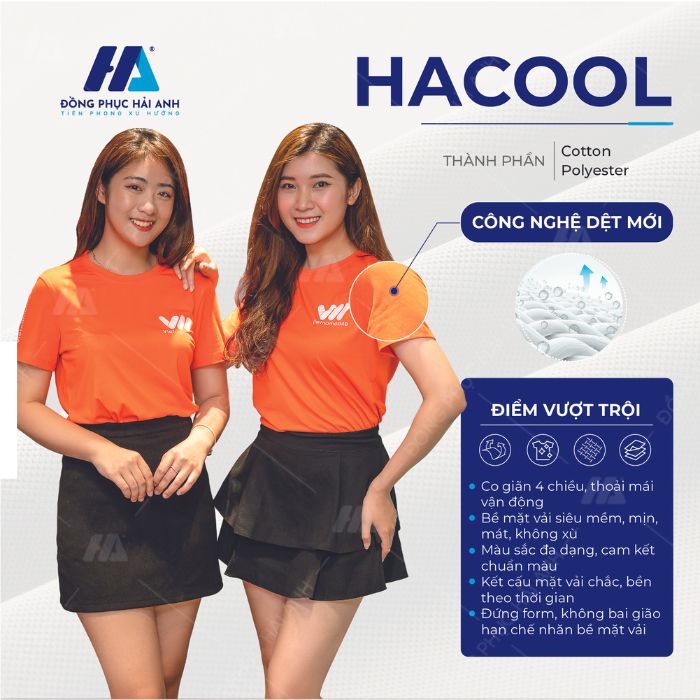 Ưu điểm chất liệu vải áo thun HaCool- Đồng phục Hải Anh