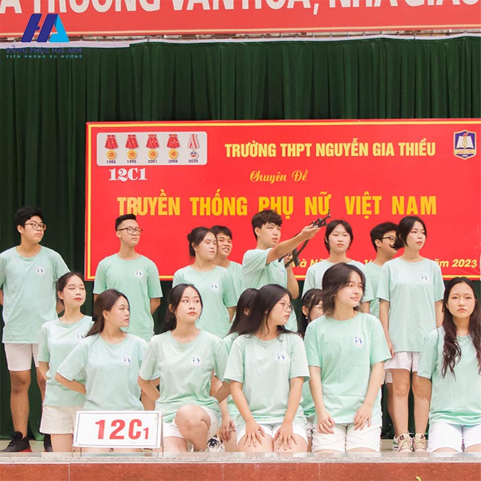 Áo nhóm, áo lớp đồng phục trường THPT Nguyễn Gia Thiều với thiết kế thoải mái và năng động