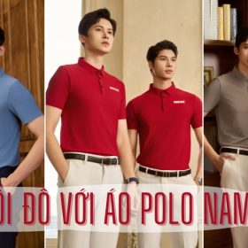 Phối đồ với áo polo nam- đồng phục Hải Anh