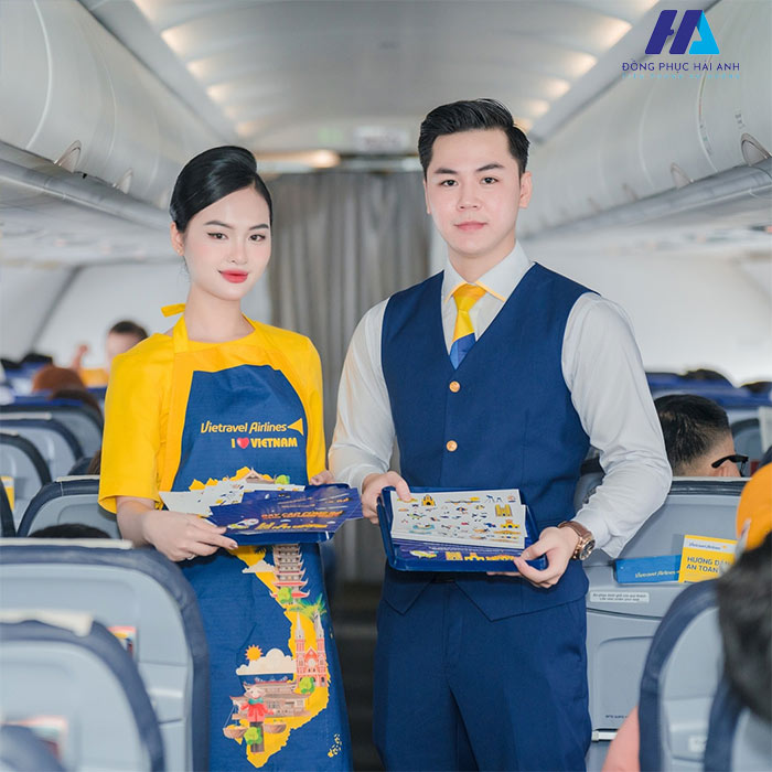 Thiết kế tạp dề đồng phục của nhân viên Vietravel Airlines