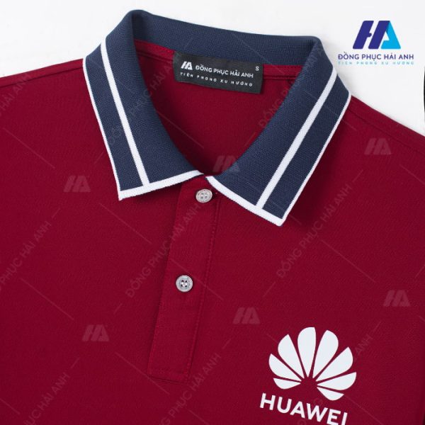 Mẫu đồng phục áo thun dài tay công ty Huawei- đồng phục Hải Anh