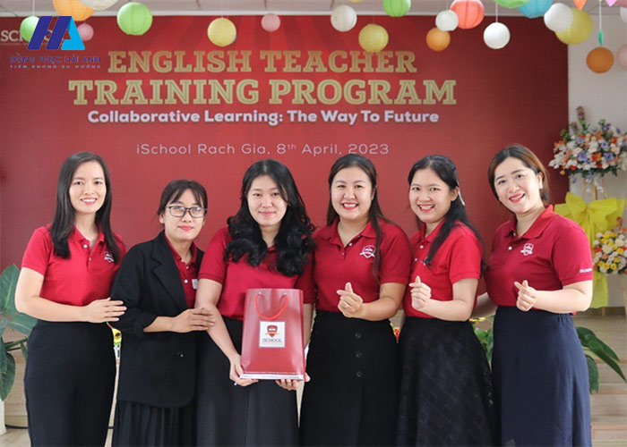 Thiết kế áo polo đồng phục giáo viên trường iSchool 