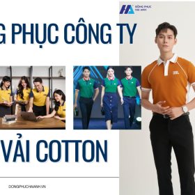 may đồng phục công ty bằng vải cotton- đồng phục Hải Anh