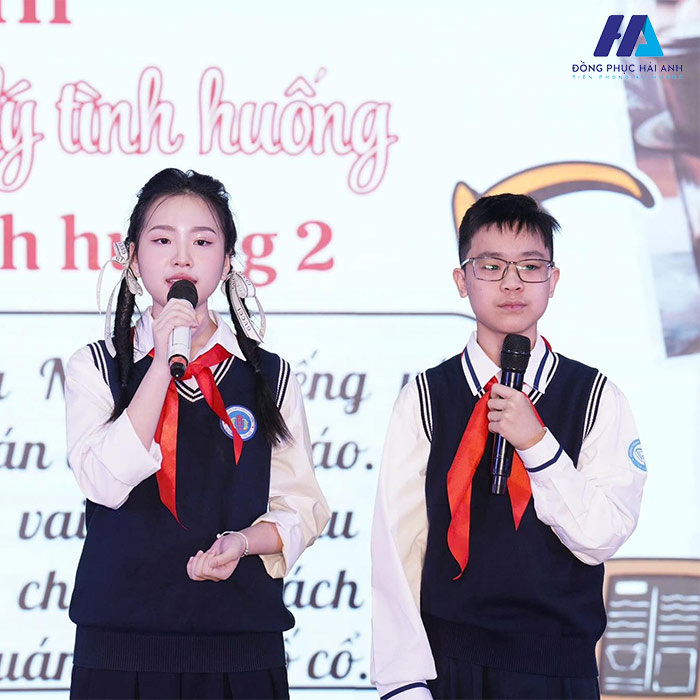 Áo ghi lê đồng phục trường THCS Ngô Sĩ Liên Hà Nội