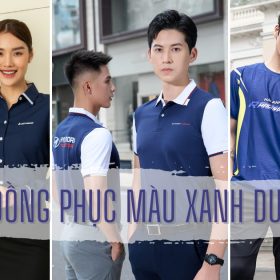 áo đồng phục màu xanh dương- đồng phục Hải Anh