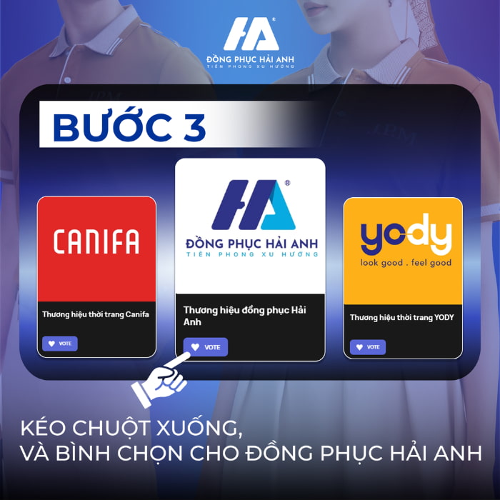 bước 2 bình chọn cho Hải Anh BETTER CHOICE AWARDS