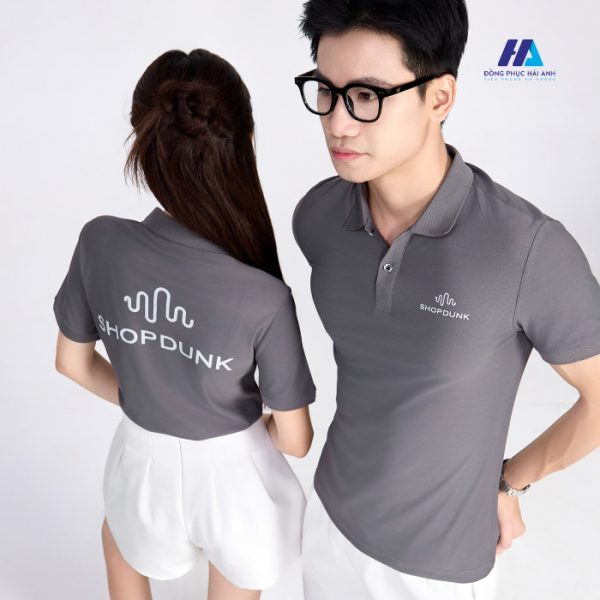 Áo polo Đồng Phục ShopDunk màu xám trơn- đồng phục Hải Anh